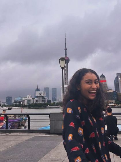 A smile that says it all. The joy of experiencing a new city and culture with your teammates.