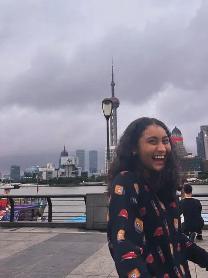A smile that says it all. The joy of experiencing a new city and culture with your teammates.