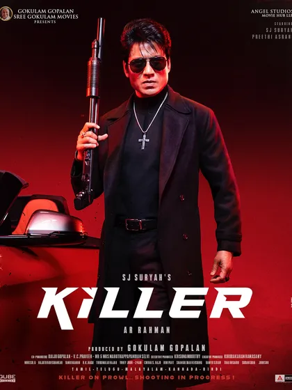 For the Kollywood movie *Killer*, I created this dark, imposing look for actor SJ Suryah. The all black ensemble, featuring a long trench coat and a cross necklace, was designed to give his character a powerful and mysterious first impression.