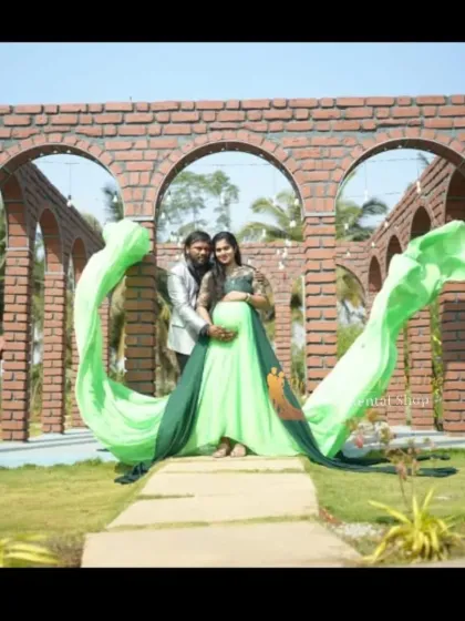 Pre Wedding Attire - Maternity Shoot Gown Rental Dramatic Flying Tail Gowns photo 13