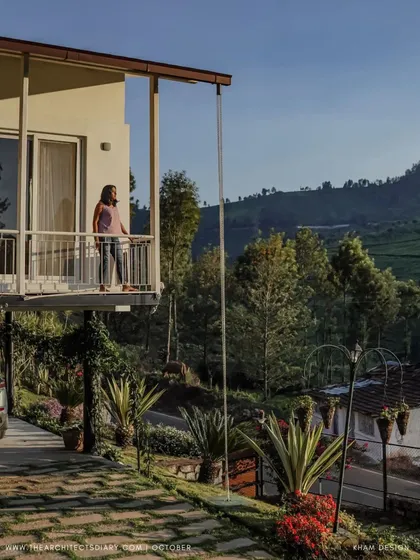 This is the Raghunath Farmhouse in Kotagiri, a home designed to feel like a natural extension of the hill it sits on. The cantilevered balcony offers an uninterrupted view of the valley, creating a space where you can feel truly connected to the landscape. It’s a perfect example of how I approach architecture: by listening to the land first.