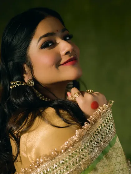 A beautiful shot from the 'Prem Patra' series with Sakshi Gopal, inspired by retro Bollywood. This look features a classic winged eyeliner, soft contouring, and a traditional bindi, showcasing my ability to create timeless, thematic beauty for photoshoots.