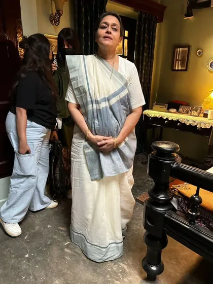 On the set of 'Raid 2', ensuring the fall and drape of the sari were perfect for Supriya Pathak ji's character. Even in a simple cotton sari, the details create the authenticity.