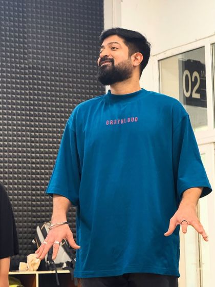 An expressive moment while teaching.