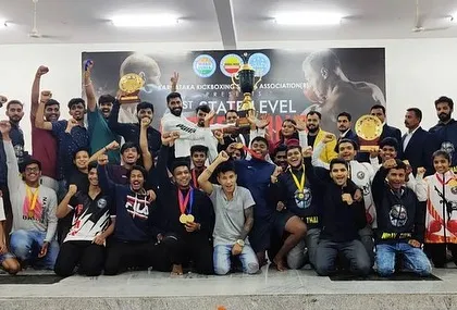 The whole team celebrating our victory as champions. This is what the TMA family is all about. We train hard together, and we celebrate our success together.