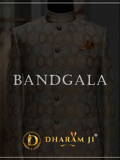 A promotional graphic for my "BANDGALA" collection, showcasing a rich brown patterned jacket.