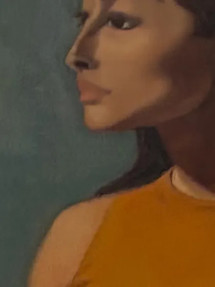 Another angle of the completed portrait, highlighting the structure of the face and the thoughtful expression.