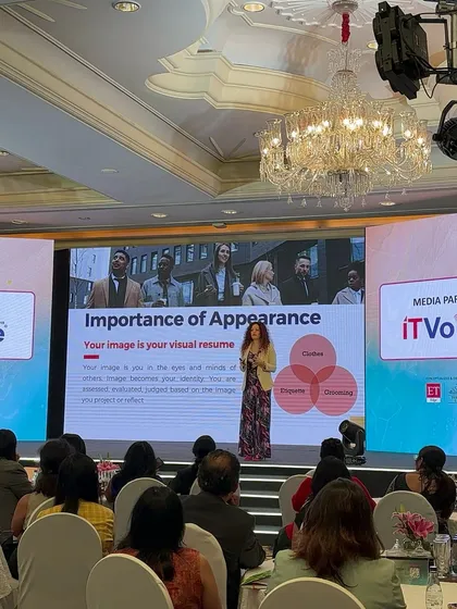 Speaking on 'Dress with Purpose' at the ET Now Fem-Tech Summit. My goal is to empower professionals to see their wardrobe as a strategic tool for success, ensuring their appearance aligns with their ambitions and the value they bring to the table.