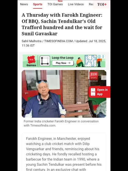A Times of India article about a conversation with Farokh Engineer. We often reminisce about the old days and discuss the importance of nurturing young talent with the right values.