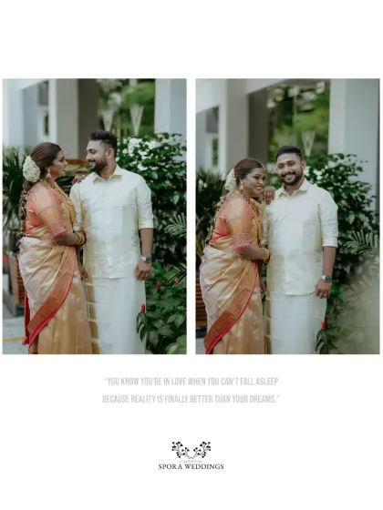 A diptych of the couple sharing a loving gaze, a perfect representation of a reality that is "finally better than your dreams."