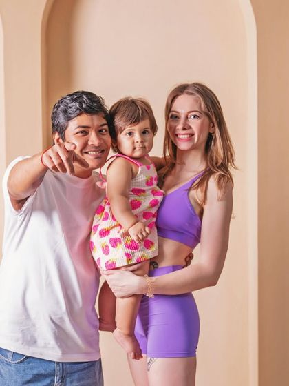 My family, my support system. My husband and daughter are my greatest teachers. Returning to teaching and practicing after my C-section was crucial for my mental and physical well being, and their support made it possible.