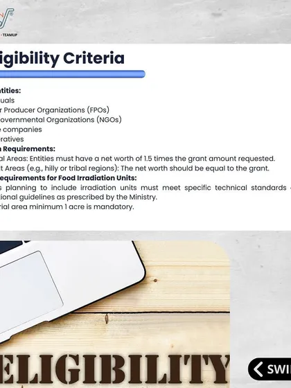 Are you eligible for the cold chain scheme? I work with individuals, FPOs, private companies, and NGOs to meet the eligibility criteria and net worth requirements for securing these valuable grants.