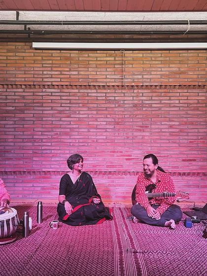 The Muqtalif ensemble on our stage after a special show. The warmth of our space and audience often leads to memorable interactions and a desire for artists to return.