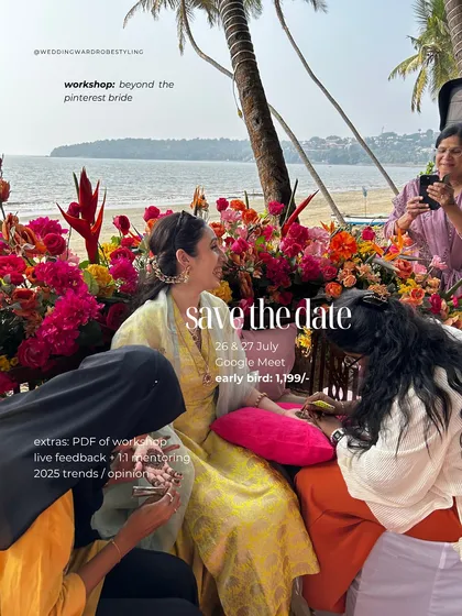 A glimpse into one of our in-person bridal retreats, set against a beautiful beach backdrop. These sessions are about more than just styling. they are about creating a community, sharing stories, and vibing with fellow creators and brides-to-be.