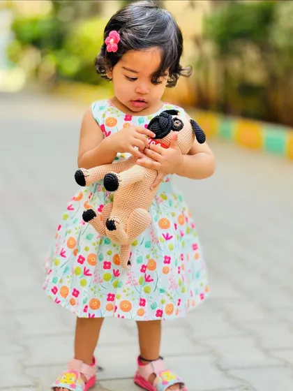 These beautiful photos were shared by a customer, showing her daughter with the Simba pug replica I made. Seeing the love for these dolls is the most rewarding part of my work.