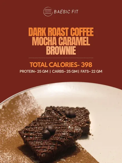This is our Dark Roast Coffee Mocha Caramel Brownie. With 398 calories and 25 grams of protein, it’s the perfect example of our food philosophy. You get all the rich, indulgent flavor you want, with none of the refined sugar or post-dessert crash.