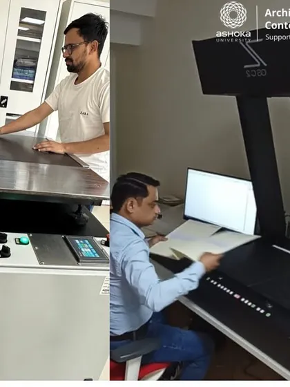 The digitization and conservation equipment at ACI. High-resolution scanning and document repair are key functions of a modern archive, allowing for both wider access through digital copies and the physical restoration of fragile materials.