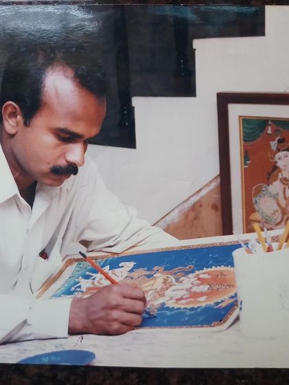 A look back to the moment I chose to embrace Mysore painting full-time. This decision was life-changing, and my dedication has only grown over the years, bringing tradition to life in every stroke.