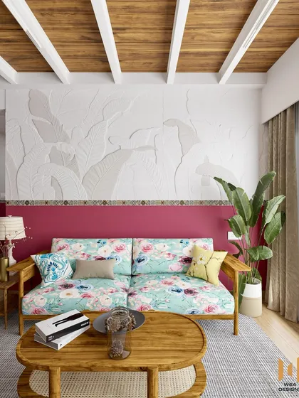 Don't be afraid of bold color. For this unique project in Prestige City, we embraced a vibrant magenta, balancing it with natural wood tones, industrial elements, and classical forms. The result is a living space that is full of personality and doesn't fit into any single design category, perfectly reflecting our client's vision.