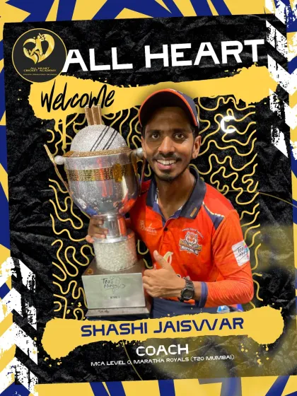 Coach Shashi Jaiswar has spent over 4 years working with young players at KKR Academy and Maratha Royals. He focuses on consistency and getting the small things right.