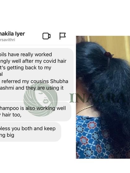 This client is seeing her hair get back to normal after experiencing post-covid hair loss. She has also referred her cousins who are now using the products too.