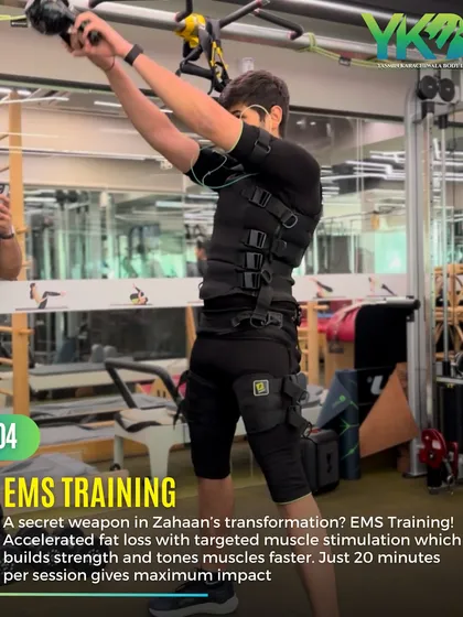 EMS training was a secret weapon in Zahaan's transformation. It accelerated fat loss with targeted muscle stimulation, helping him build strength and tone muscles faster with just 20 minutes per session.