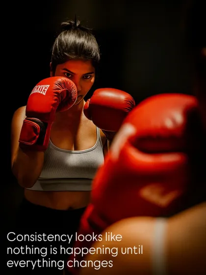 Boxing-inspired fitness is a core part of my training because it builds mental and physical endurance. It's not just about throwing punches; it's about focus, discipline, and the consistency that leads to real change when you feel like nothing is happening.