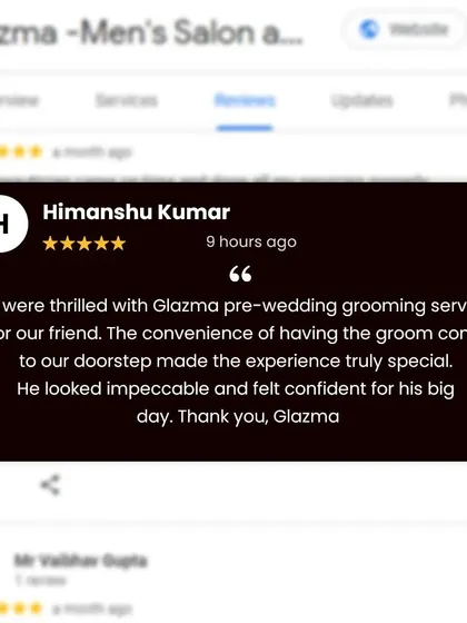 I'm thrilled when my clients feel confident for their big day. This review highlights my pre-wedding grooming service, where the convenience of at-home care makes the experience truly special and stress-free.