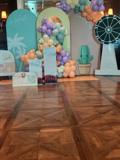 Celebrating a new arrival with a chic and modern baby shower. I designed this pastel-themed "Babychella" setup with custom backdrops, cute cactus cutouts, and beautiful balloon arrangements for a stylish party.