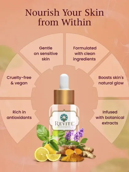 Let your skin sip on something special. This graphic highlights the benefits of my serums, which are gentle on sensitive skin, cruelty-free, and infused with botanical extracts to boost your skin's natural glow.