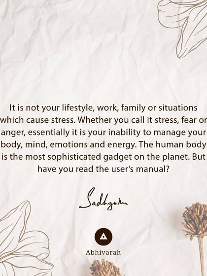 Stress is not caused by your lifestyle, work, or family. It is your inability to manage your own system. The human body is the most sophisticated gadget on the planet, but you need to read the user's manual.