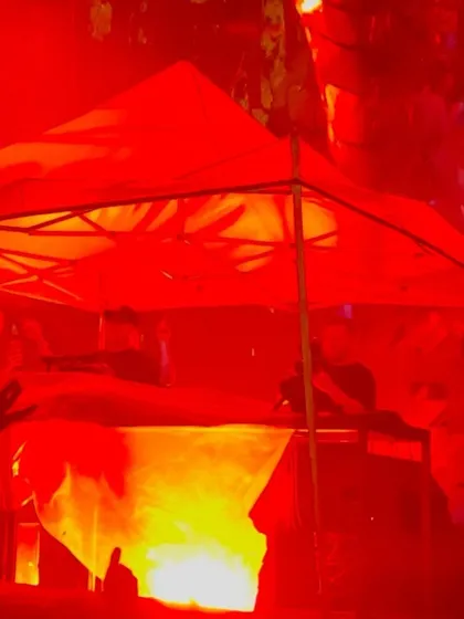 Under the red tent at Echoes of Earth, dropping some deep and hypnotic vibes. Even in a festival setting, I can create an intimate and focused musical journey.