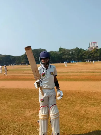 Rijul Harne after scoring his first 50, a well-made 51 runs from 54 balls. A great milestone for a young batsman.