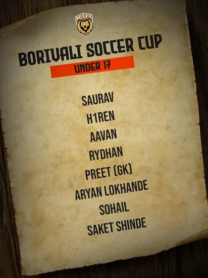 The U17 warriors for the Borivali Soccer Cup. Ready to bring the heat.