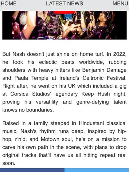 A screenshot from the Mixmag Asia article about my Hong Kong debut, highlighting my genre-defying style.
