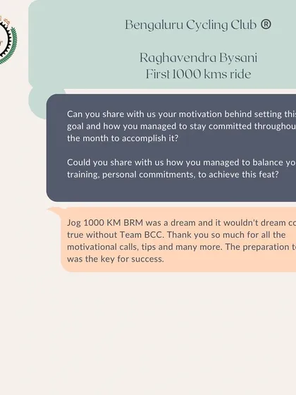 Raghavendra Bysani shares his story of completing his first 1000km ride, the Jog 1000 KM BRM, in our 'Spoke Talk' series. He credits the motivational calls and tips from the BCC family for making his dream a reality.