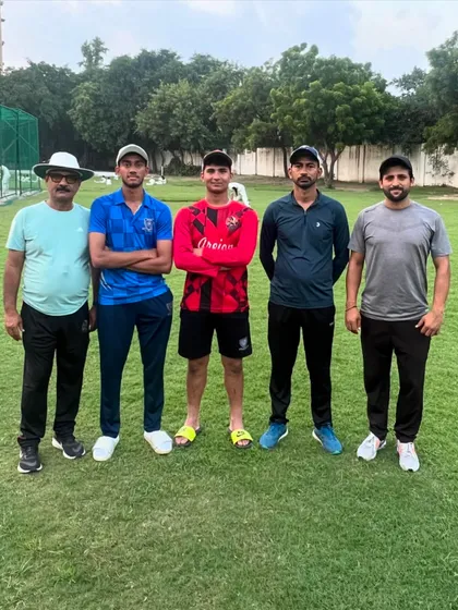 The team behind the talent. Our coaches stand proudly with Pranav and Dhruv after their selection and captaincy appointment for the DDCA U-19 squad.