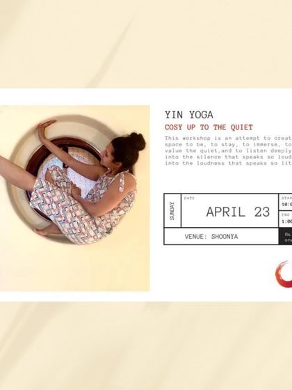 This workshop is an attempt to create a space to be, to stay, and to listen deeply. A poster for my "Cosy Up to the Quiet" session at Shoonya, a three-hour immersive experience.