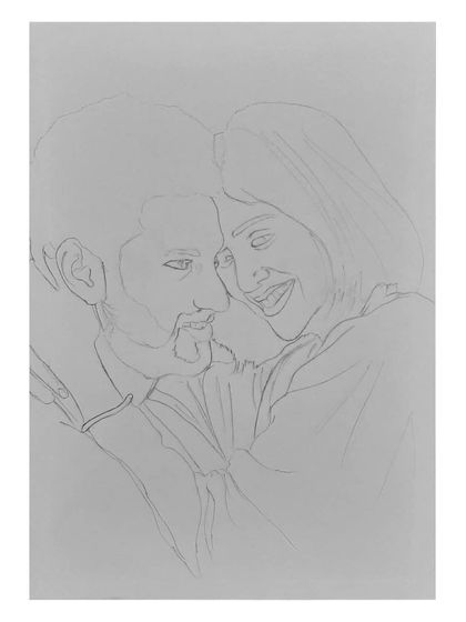 A look at how I created the 'Love Mocktail' couple portrait. These progress shots are perfect for anyone interested in a custom couple's sketch.