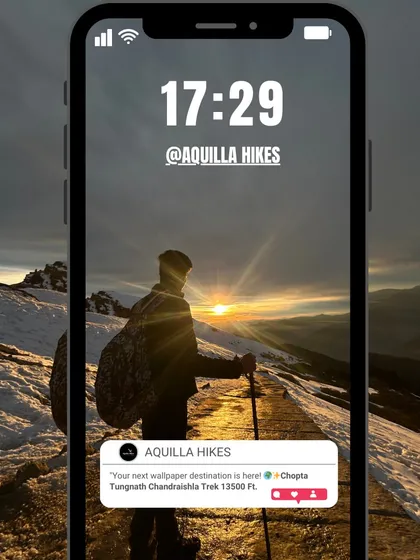 Your next wallpaper destination is here. A trekker watching the sunset on the Chopta-Tungnath trail.