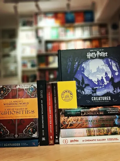 Welcome to Hogwarts! We have a massive collection of Harry Potter books, from the complete screenplay of 'The Secrets of Dumbledore' to a pop-up gallery of curiosities.