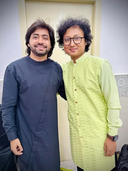 With a talented fellow musician from the Chennai concert.
