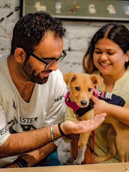A beautiful moment with a little indie pup. We believe every dog deserves love, and we're so happy to see our guests feel the same.