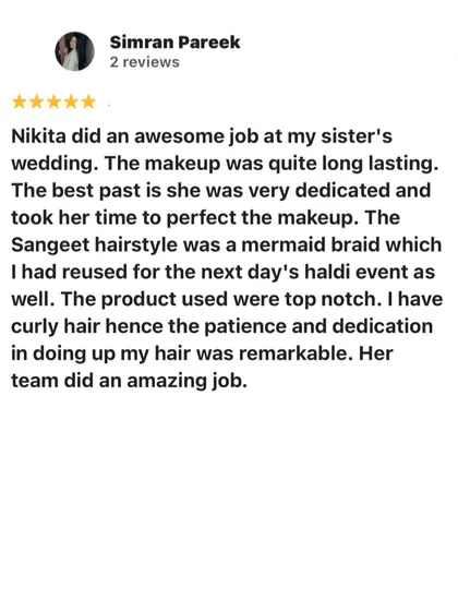 "The makeup was quite long lasting." I ensure my work, including hair, lasts through multiple events, giving you value and peace of mind.