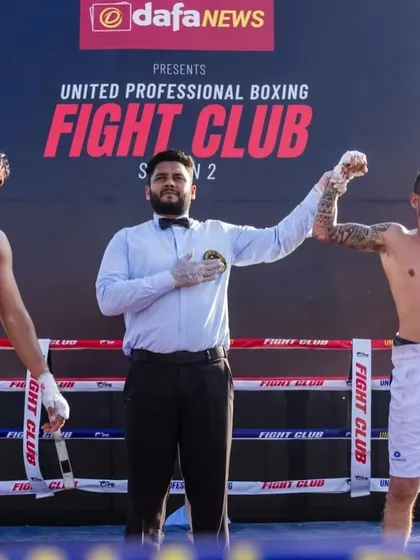 A victorious moment for one of the champions at the UPB Fight Club Season 2.