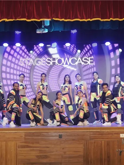 The full crew from our WSS-25 showcase, striking a pose. We focus on creating powerful stage formations that look amazing and make every student feel like a star.