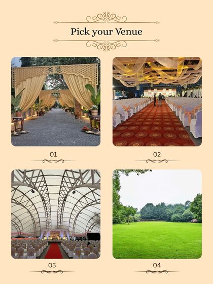 Choosing the right venue is the first step. We can help you find the perfect location for your event, whether it's a grand convention hall, an elegant outdoor lawn, or a beautiful resort.