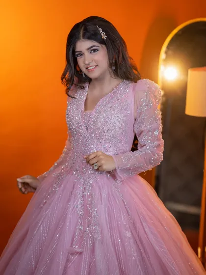 A final smiling portrait from the pink gown demonstration.