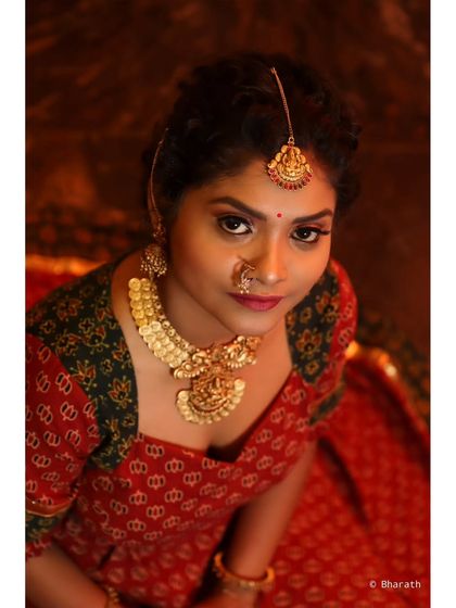 A beautiful high-angle view of a traditional portrait, with the warm lighting creating a classic, painterly feel.