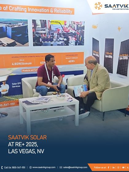 A one-on-one discussion about our Solar EPC services and manufacturing capabilities at the RE+ 2025 expo.